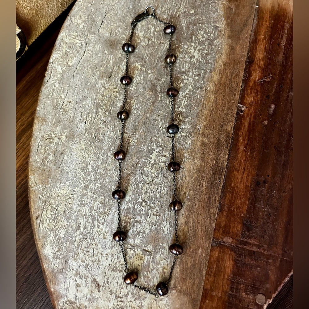 Brown Bronze Pearl Necklace